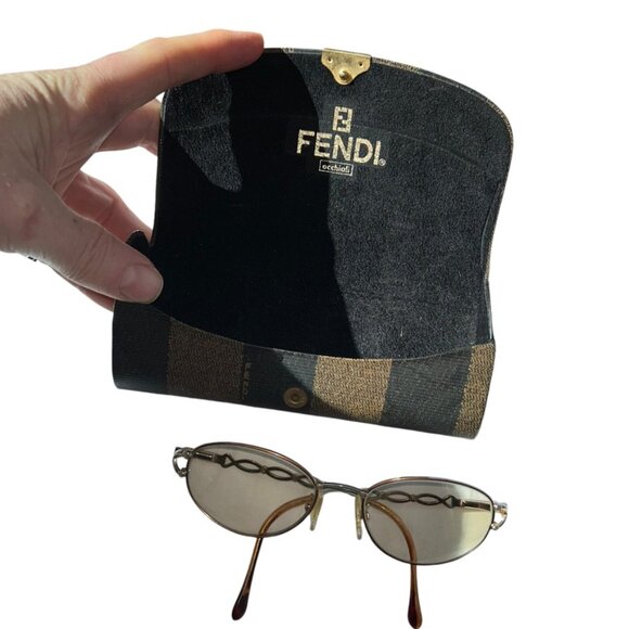 FENDI vintage probably gold filled prescription eye glasses case - Picture 1 of 8